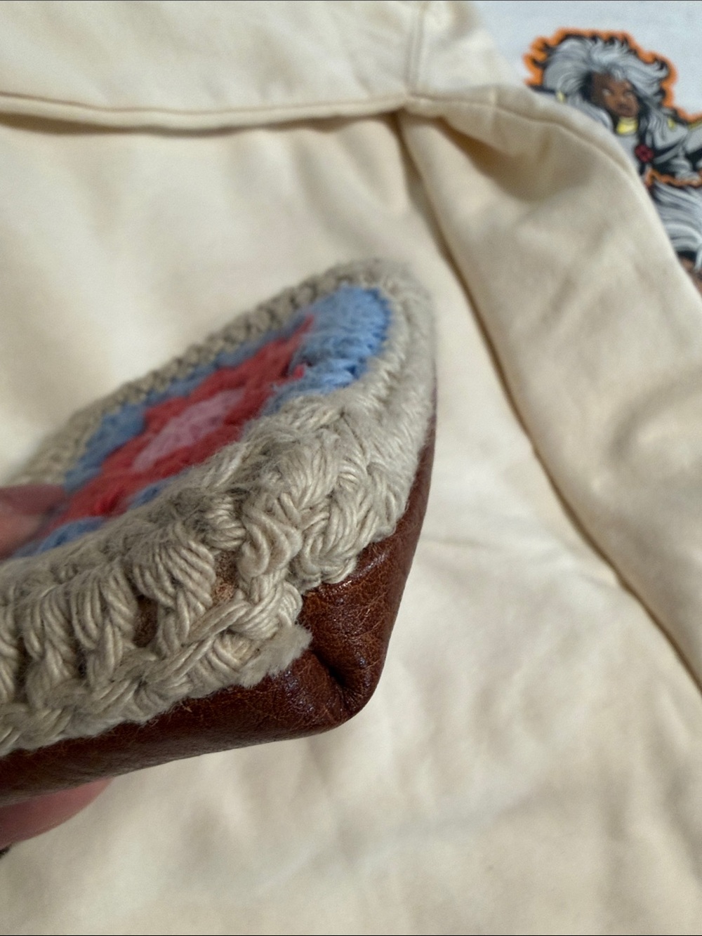 Patricia Nash Crochet Coin Purse with Floral Motif - Beige, Red, Pink, Blue - Picture 8 of 9